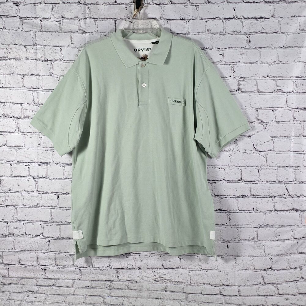 Orvis Men’s XL Green Fly Fishing Short Sleeve Polo Shirt